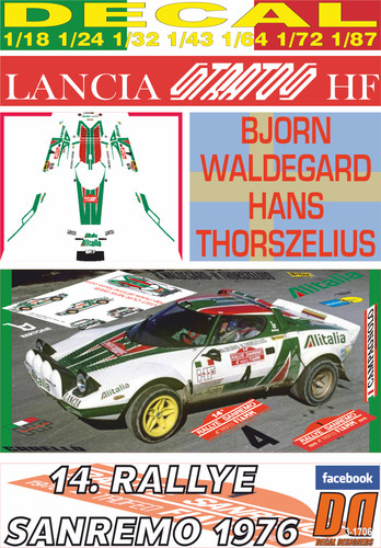Decal lancia stratos - hf, b